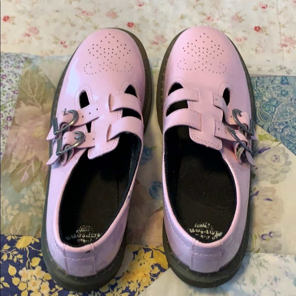 Dr Martens pink patent leather Mary Janes